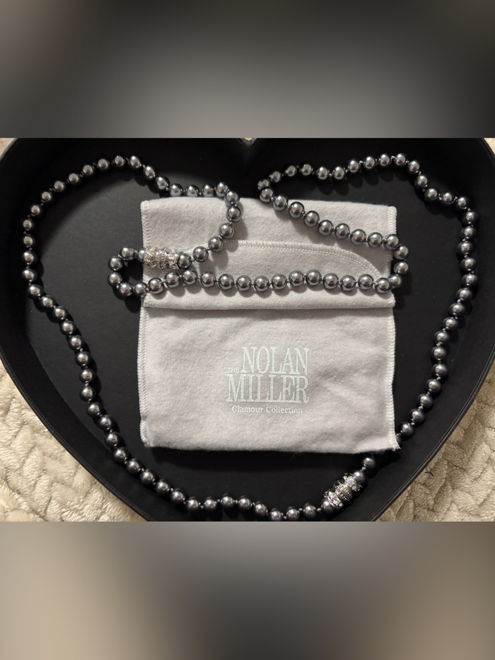Nolan Miller Hematite Bead Necklace in Silver